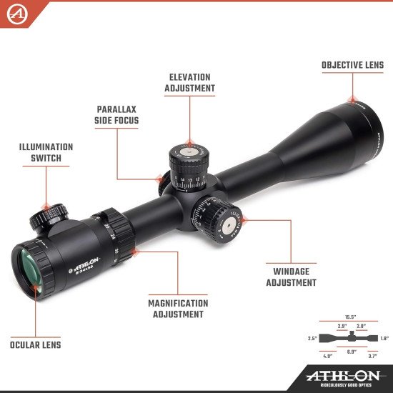 Athlon Optics Argos BTR 8-34X56 FFP IR ATMR MOA Reticle Riflescopes Athlon Optics Argos BTR 8-34X56 FFP IR ATMR MOA Reticle Riflescopes