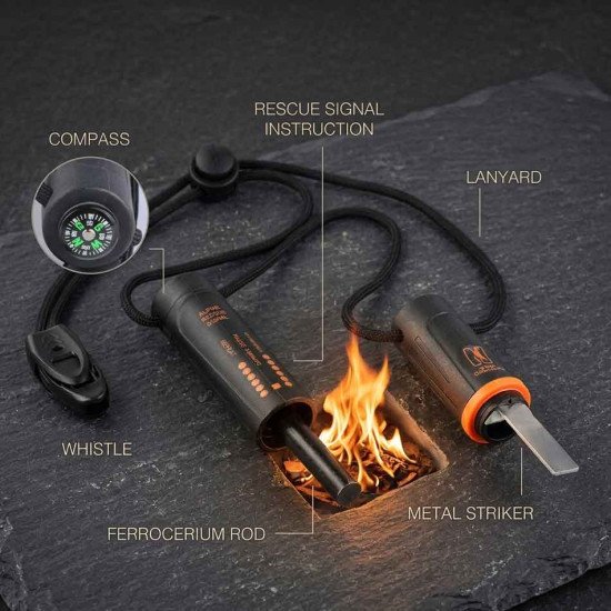 Survival Fire Starter Flint with Compass for Starting a Fire in Emergency Situations Survival Fire Starter Flint with Compass for Starting a Fire in Emergency Situations