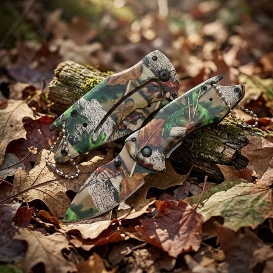 Buck Hunting Small Pocket Knife Camo