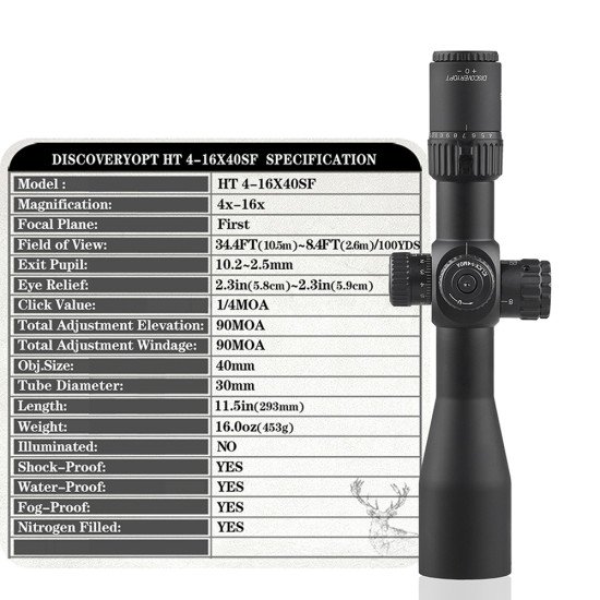 DISCOVERY OPTICS HT 4-16X40SF FFP SCOPE DISCOVERY OPTICS HT 4-16X40SF FFP SCOPE