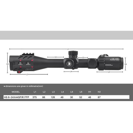 DISCOVERY OPTICS HS 6-24X44 SFIR FFP SCOPE DISCOVERY OPTICS HS 6-24X44 SFIR FFP SCOPE