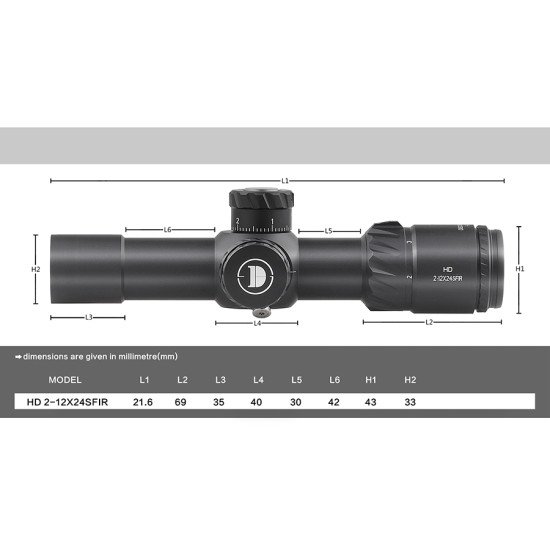 Discovery Optics HD 2-12X24 SFIR FFP Scope