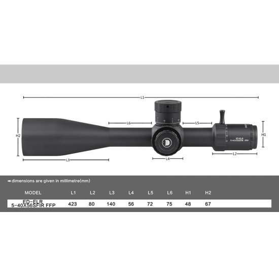 Discovery Optics ED ELR 5-40X56 SFIR FFP Scope 2023