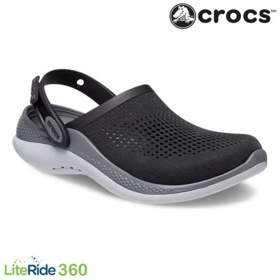 Crocs LiteRide 360 Clogs Black / Slate Grey Crocs LiteRide 360 Clogs Black / Slate Grey