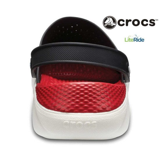 Crocs LiteRide Clogs Black and Red