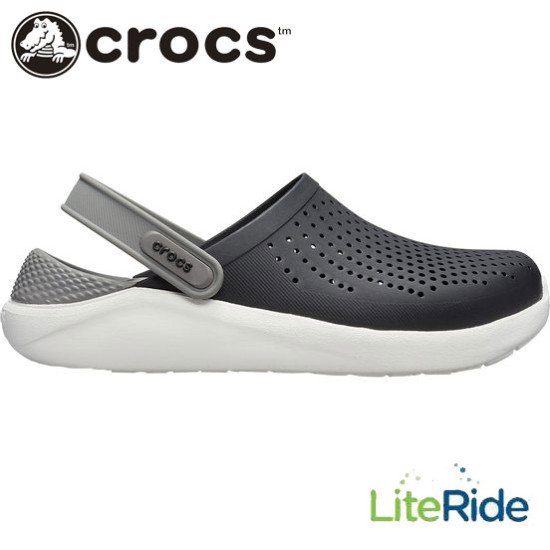 Crocs LiteRide Clogs Black and White Crocs LiteRide Clogs Black and White