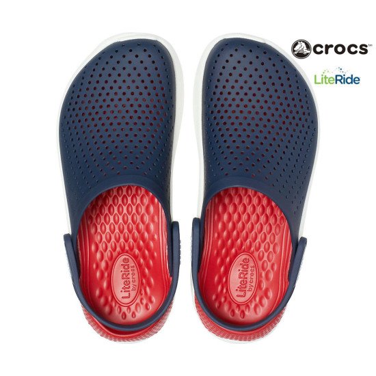 Crocs LiteRide Clogs Navy Blue and Red Crocs LiteRide Clogs Navy Blue and Red