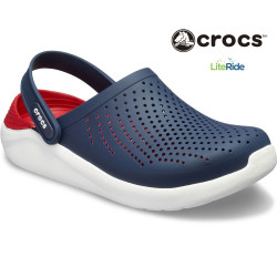 Crocs LiteRide Clogs Navy Blue and Red