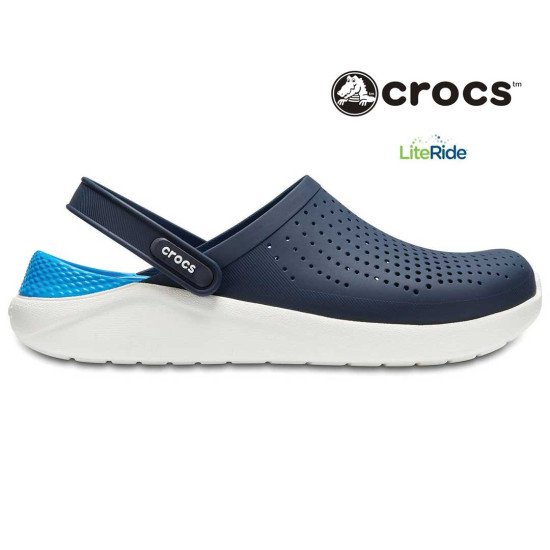 Crocs LiteRide Clogs Navy Blue and Sea Blue Crocs LiteRide Clogs Navy Blue and Sea Blue