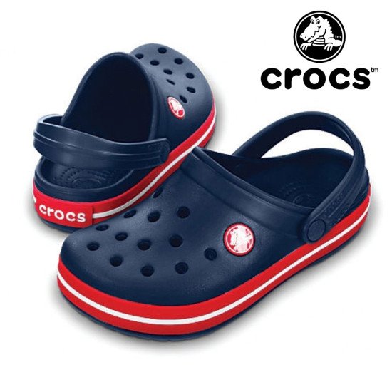 Crocs Shoes Navy Blue with Red Clogs Unisex Crocs Shoes Navy Blue with Red Clogs Unisex