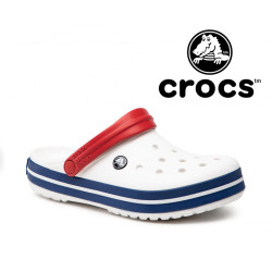 Crocs Shoes White and Blue Clogs Unisex