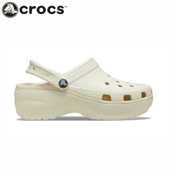 Women's Crocs Classic Platform Clog Roomy Fit Bone Women's Crocs Classic Platform Clog Roomy Fit Bone