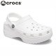 Women's Crocs Classic Platform Clog Roomy Fit White Women's Crocs Classic Platform Clog Roomy Fit White