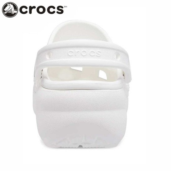 Women's Crocs Classic Platform Clog Roomy Fit White Women's Crocs Classic Platform Clog Roomy Fit White