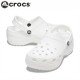 Women's Crocs Classic Platform Clog Roomy Fit White Women's Crocs Classic Platform Clog Roomy Fit White