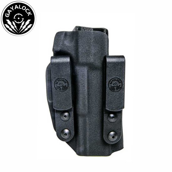 G19 -Double Clip IWB Kydex Black Holster Fits Glock 19/23/32/44/45