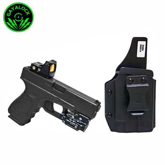 Gayalock IWB Kydex Holster Fits Glock 19/23/32/44/45 With Olight Baldr Mini Gunlight Gayalock IWB Kydex Holster Fits Glock 19/23/32/44/45 With Olight Baldr Mini Gunlight