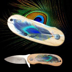 Jeep Peacock Feather Folding Tactical Hunting Pocket Knife