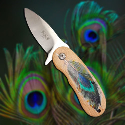 Jeep Peacock Feather Folding Tactical Hunting Pocket Knife