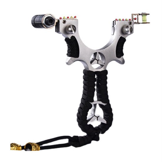 Slingshot of Resin Flat Rubber Band Hunting Shooting Catapult with Laser