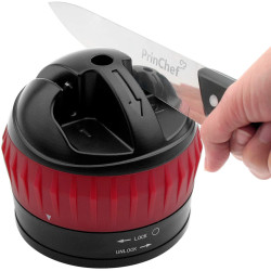 Knife Sharpener with Non-Slip Suction Cup, Hand-Free 2-Stage Professional Kitchen Knife Sharpener