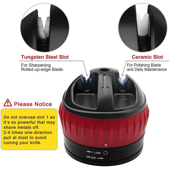 Knife Sharpener with Non-Slip Suction Cup, Hand-Free 2-Stage Professional Kitchen Knife Sharpener Knife Sharpener with Non-Slip Suction Cup, Hand-Free 2-Stage Professional Kitchen Knife Sharpener