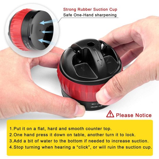 Knife Sharpener with Non-Slip Suction Cup, Hand-Free 2-Stage Professional Kitchen Knife Sharpener Knife Sharpener with Non-Slip Suction Cup, Hand-Free 2-Stage Professional Kitchen Knife Sharpener