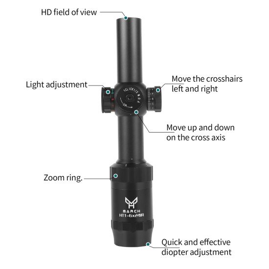 MARCH AMG HD 1-6X24 IR Tactical Rifle Scope MARCH AMG HD 1-6X24 IR Tactical Rifle Scope