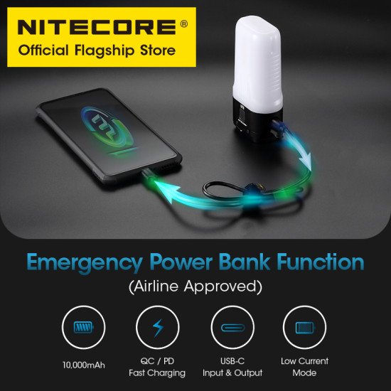 NITECORE 3-in-1 LR70 Camping Lantern USB-C Rechargeable Flashlight NITECORE 3-in-1 LR70 Camping Lantern USB-C Rechargeable Flashlight