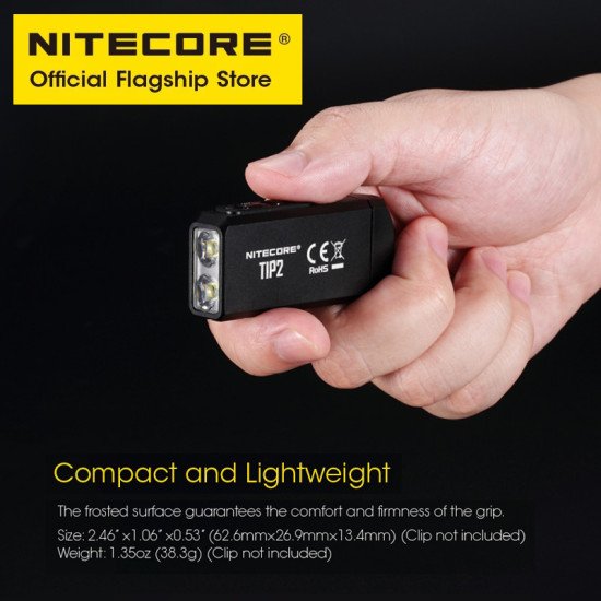 NITECORE TIP2 Flashlight Mini Keychain Light Dual-Core Magnetic NITECORE TIP2 Flashlight Mini Keychain Light Dual-Core Magnetic