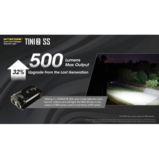 Nitecore TINI2 SS Keychain Flashlight, 500 Lumen USB-C Rechargeable Fast Charging with Digital Display (Stainless Steel) Nitecore TINI2 SS Keychain Flashlight, 500 Lumen USB-C Rechargeable Fast Charging with Digital Display (Stainless Steel)
