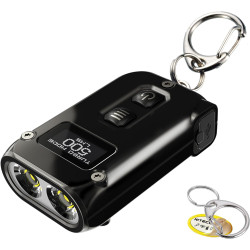 Nitecore TINI2 SS Keychain Flashlight, 500 Lumen USB-C Rechargeable Fast Charging with Digital Display (Stainless Steel)