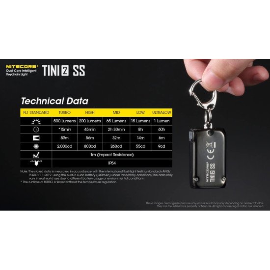 Nitecore TINI2 SS Keychain Flashlight, 500 Lumen USB-C Rechargeable Fast Charging with Digital Display (Stainless Steel) Nitecore TINI2 SS Keychain Flashlight, 500 Lumen USB-C Rechargeable Fast Charging with Digital Display (Stainless Steel)