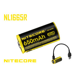 NITECORE NL1665R 650MAH USB RECHARGEABLE CR123A 16340 BATTERY