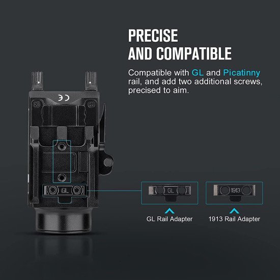 OLIGHT Baldr S 800 Lumens Compact Rail Mount Weaponlight with Green Beam and White LED Combo