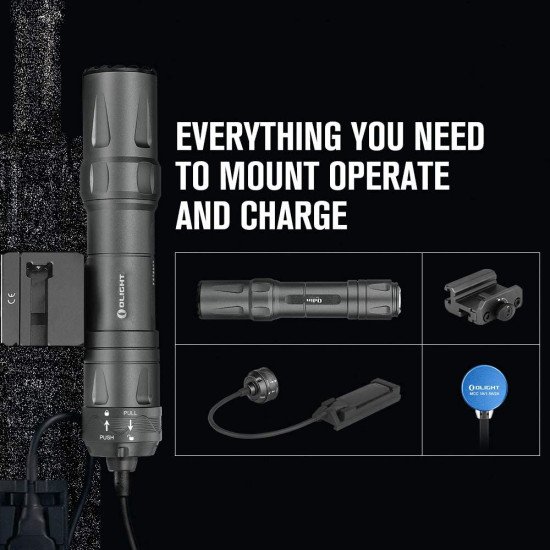 OLIGHT Odin 2000 Lumens Picatinny Rail Mounted Rechargeable Tactical Flashlight