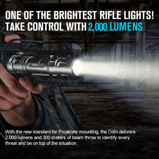OLIGHT Odin 2000 Lumens Picatinny Rail Mounted Rechargeable Tactical Flashlight