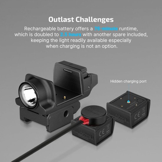 OLIGHT PL-Mini 3 Valkyrie 600 Lumens Compact Tactical Picatinny/GL/Hellcat Rail-Mounted Weaponlight