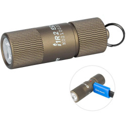 OLIGHT i1R 2 EOS 150 Lumens Tiny Rechargeable Keychain Flashlight EDC Desert Tan