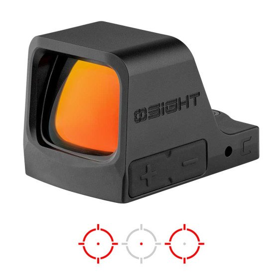 Osight C 3 MOA Dot & 32 MOA Circle Multi-Reticle System Red Dot Sight with Large Window and Side-Loading Battery