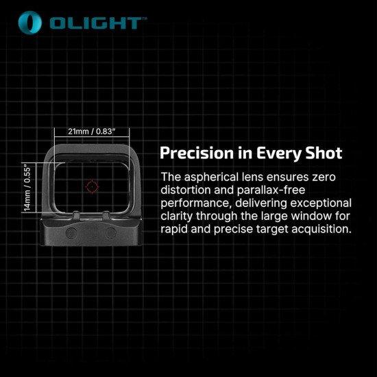 OLIGHT Osight S Multi-Reticle Micro Enclosed Sight with Charging Cover, 2 MOA Dot & 32 MOA Circle for RMSc Footprint OLIGHT Osight S Multi-Reticle Micro Enclosed Sight with Charging Cover, 2 MOA Dot & 32 MOA Circle for RMSc Footprint