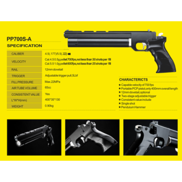 Artemis PP700 SA PCP Pistol Artemis PP700 SA PCP Pistol