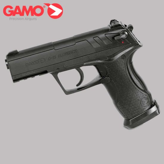 Gamo Air Pistol C-15 Blowback CO2 Powered Black Gamo Air Pistol C-15 Blowback CO2 Powered Black