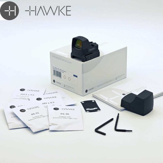 Hawke Endurance Reflex Sight 3 MOA Dot Weaver Rail and RMSc Mount Hawke Endurance Reflex Sight 3 MOA Dot Weaver Rail and RMSc Mount