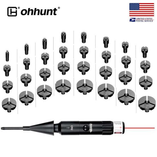 Ohhunt® Optics Bore Sight Kit Red with 32 Adapters fit 0.17 to 12GA