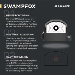 Swampfox Kingslayer Pistol Cut RMR Foot Print 1x22 Micro Reflex Circle Red Dot Sights 3 MOA