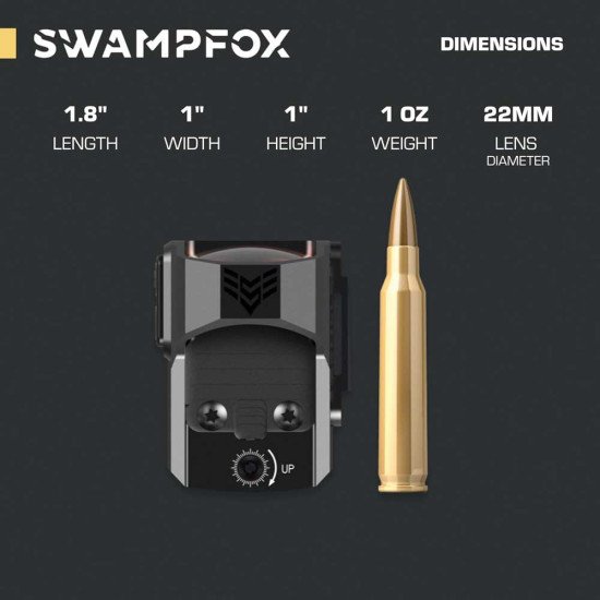 Swampfox Kingslayer Pistol Cut RMR Foot Print 1x22 Micro Reflex Circle Red Dot Sights 3 MOA Swampfox Kingslayer Pistol Cut RMR Foot Print 1x22 Micro Reflex Circle Red Dot Sights 3 MOA