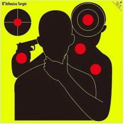 8 Inch Adhesive Shooting Target Face Style Pack of 10 Sheets
