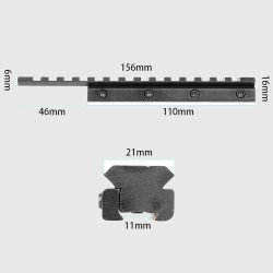 ohhunt® Extension 11mm Dovetail to Picatinny Rail Adapter Convert Mount with Stop Pin - 14 Slots ohhunt® Extension 11mm Dovetail to Picatinny Rail Adapter Convert Mount with Stop Pin - 14 Slots