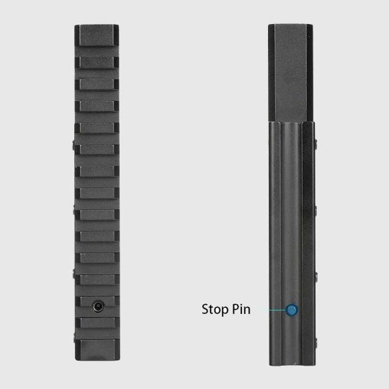 ohhunt® Extension 11mm Dovetail to Picatinny Rail Adapter Convert Mount with Stop Pin - 14 Slots ohhunt® Extension 11mm Dovetail to Picatinny Rail Adapter Convert Mount with Stop Pin - 14 Slots
